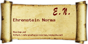 Ehrenstein Norma névjegykártya